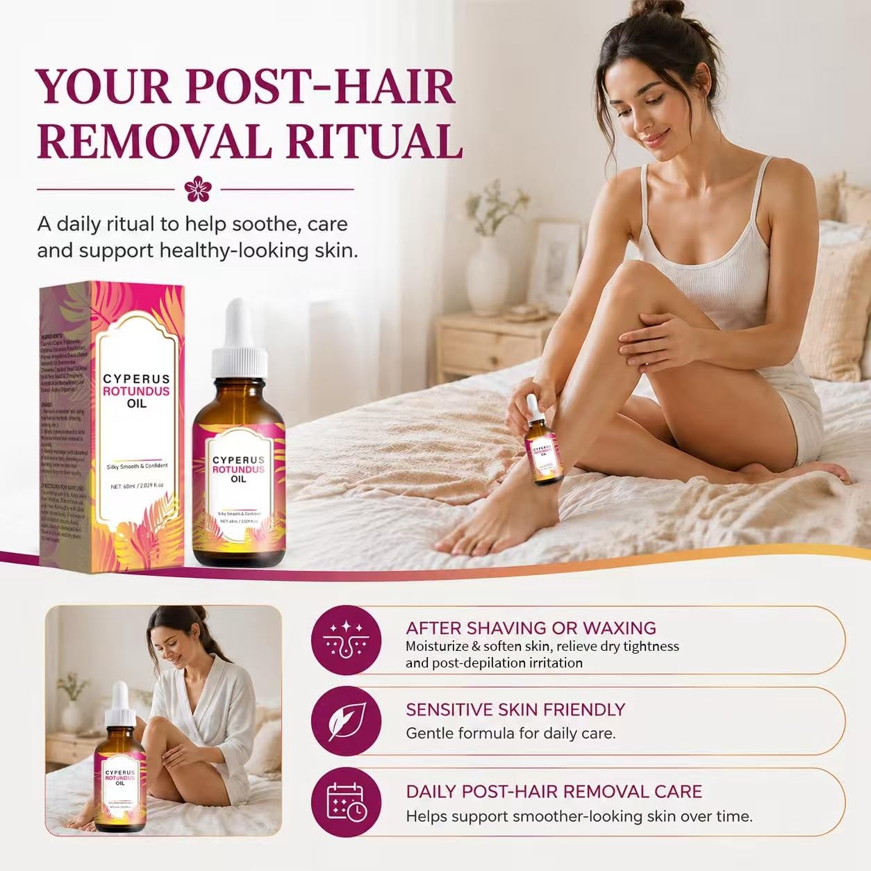Cyperus Rotundus Oil for Hair Reduction - 60ml